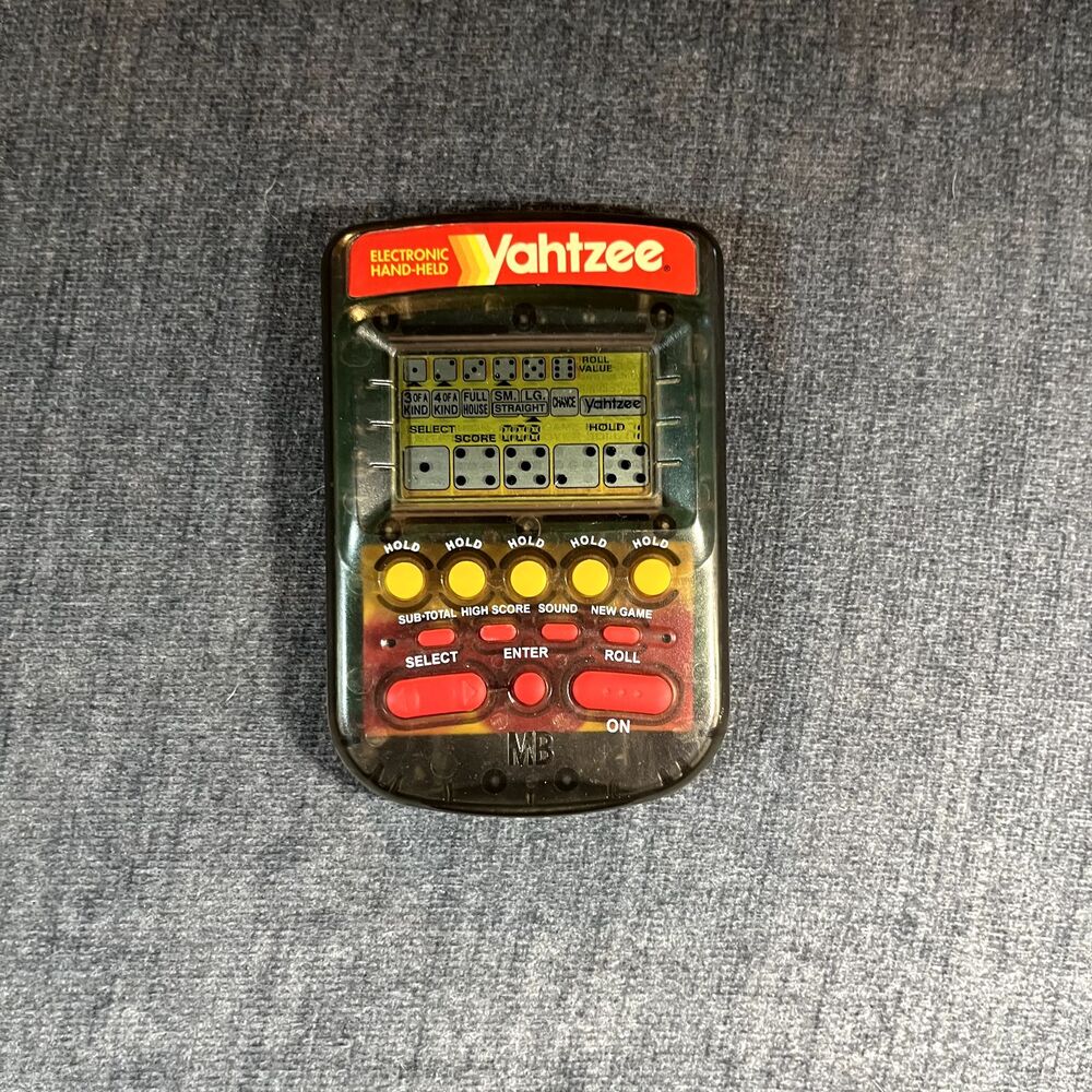 1995 Electronic Hand Held Vintage Yahtzee Game Milton Bradley Tested Work - Picture 4 of 5